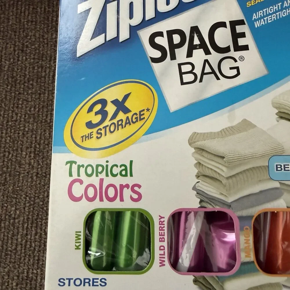 Rare Ziploc Space Bags Large 3 Pack Compression Storage Bags 21.5 x 33.5